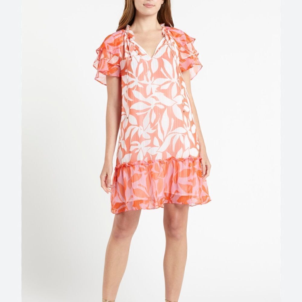 Marie Oliver Reid Ragland Dress In Tropical Color block XS